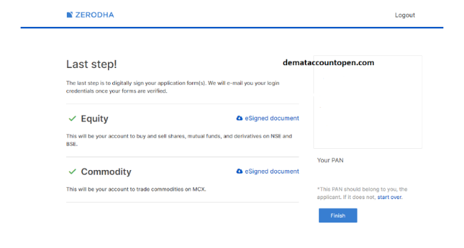 step thirteen image of creating an account in kite app zerodha 